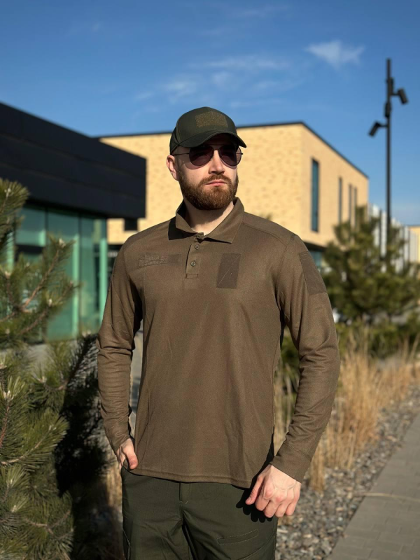 Військове поло Олива Coolpass Olive довгий рукав Military