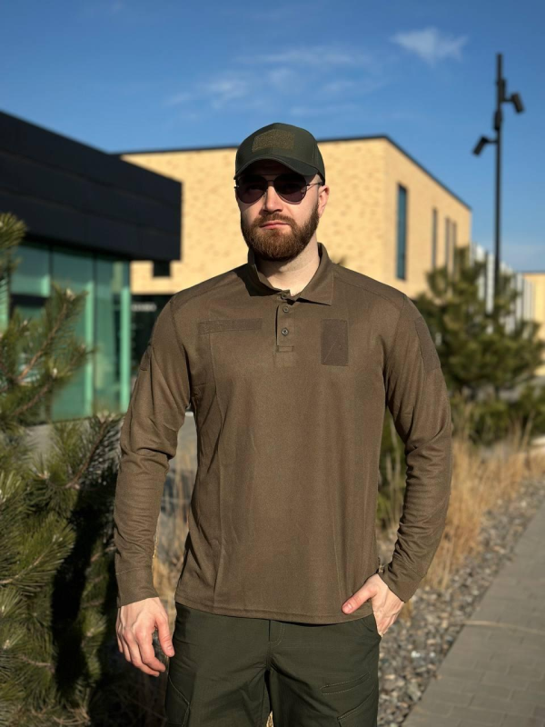 Військове поло Олива Coolpass Olive довгий рукав Military