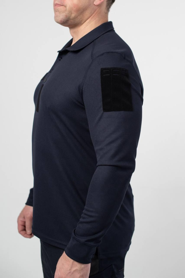 Поло синє Coolpass Black довгий рукав Military ДСНС