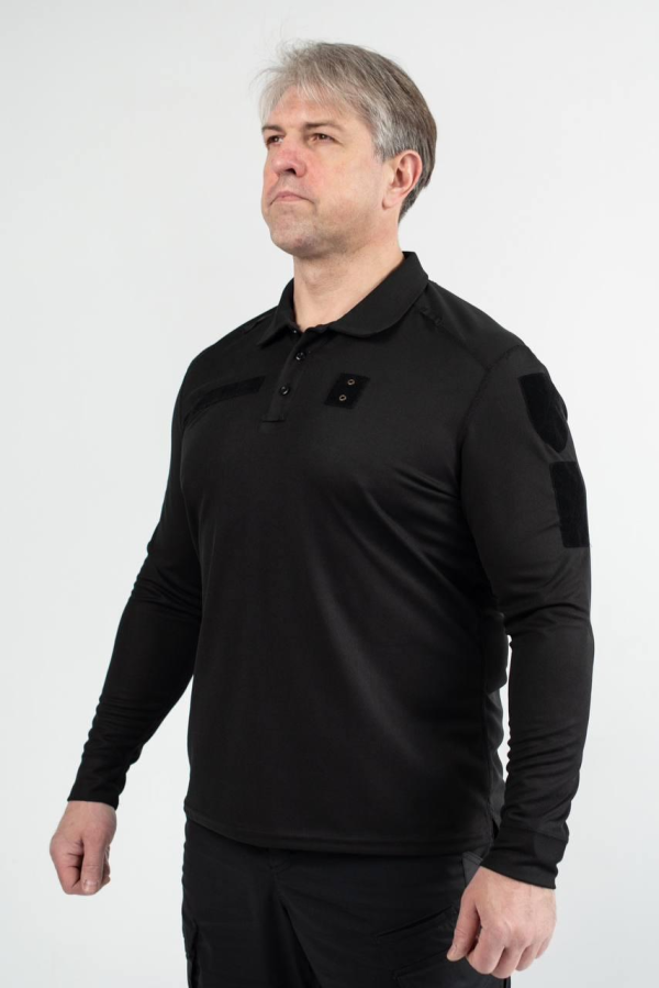 Поло чорне Coolpass Black довгий рукав Military Поліція