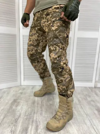 Штани софтшел на флісі піксель