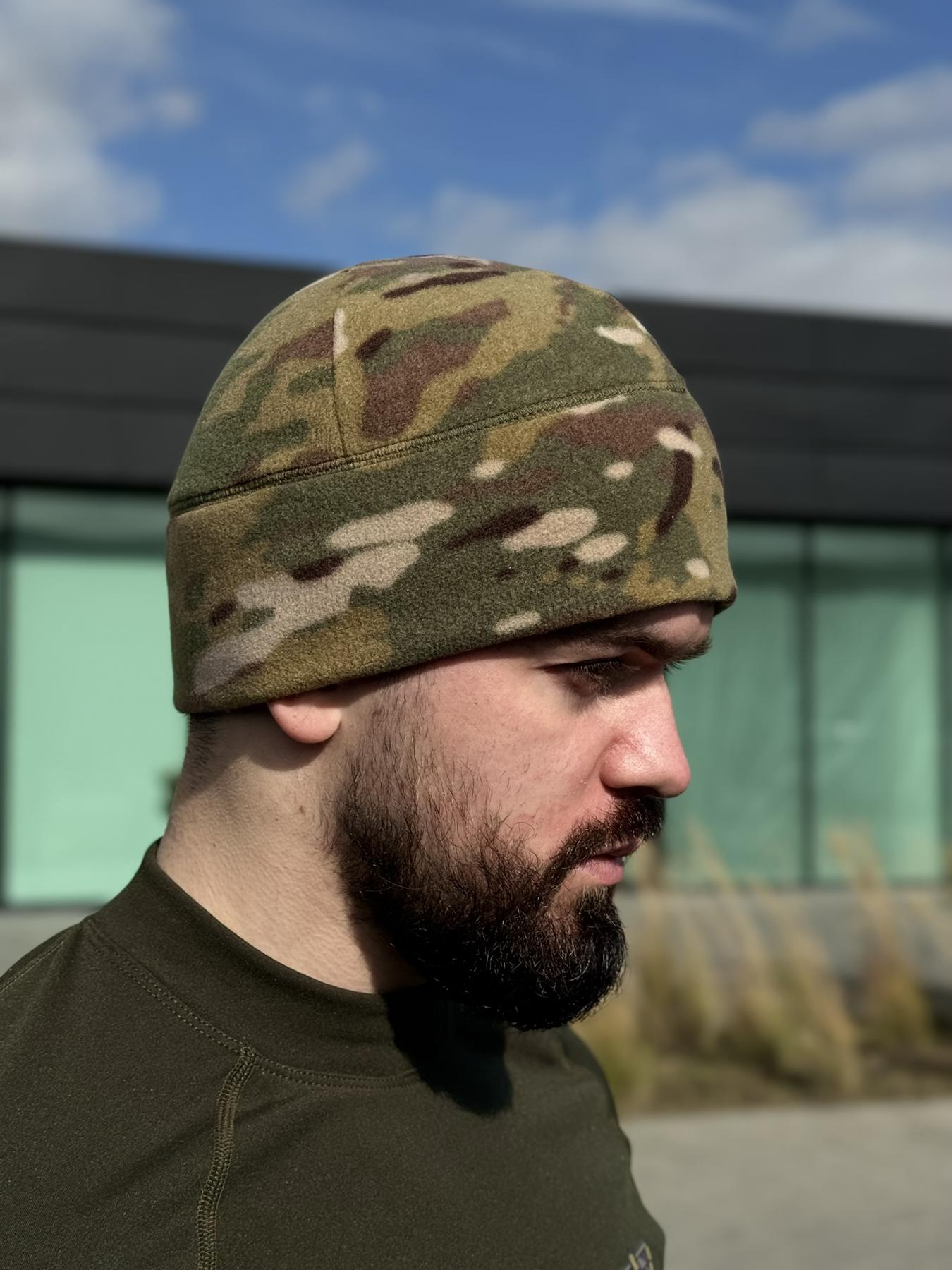 шапка фліс мультикам Military