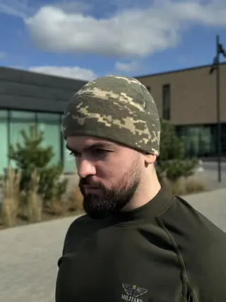 шапка фліс піксель Military
