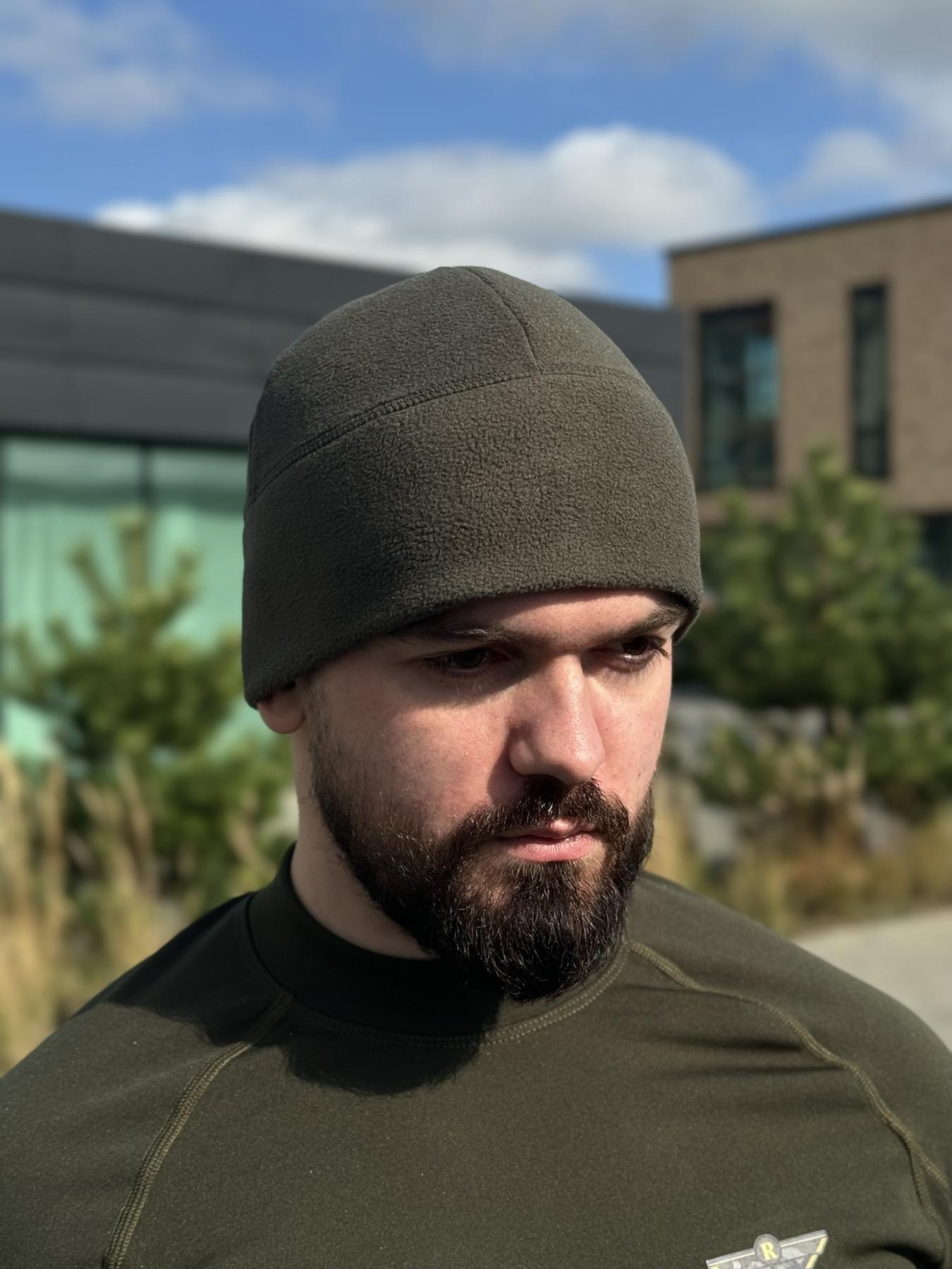 шапка фліс олива Military