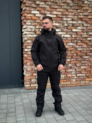 Костюм чорний софтшел Military