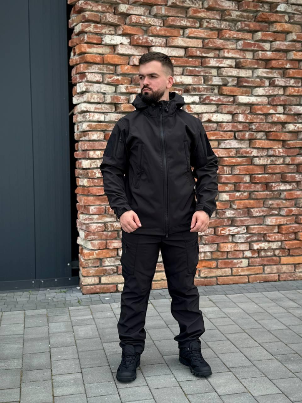 Костюм чорний софтшел Military