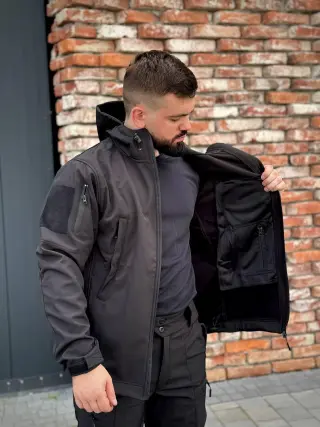 Костюм чорний софтшел Military
