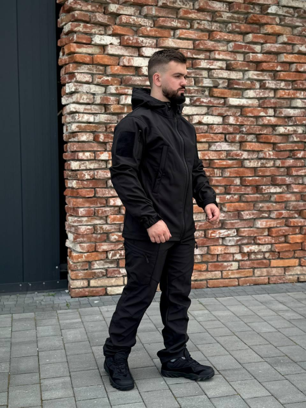 Костюм чорний софтшел Military