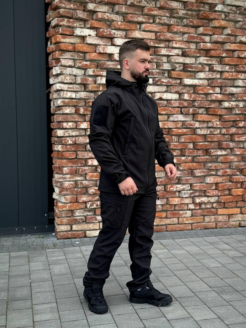 Костюм чорний софтшел Military
