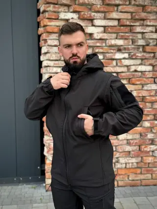 Костюм чорний софтшел Military