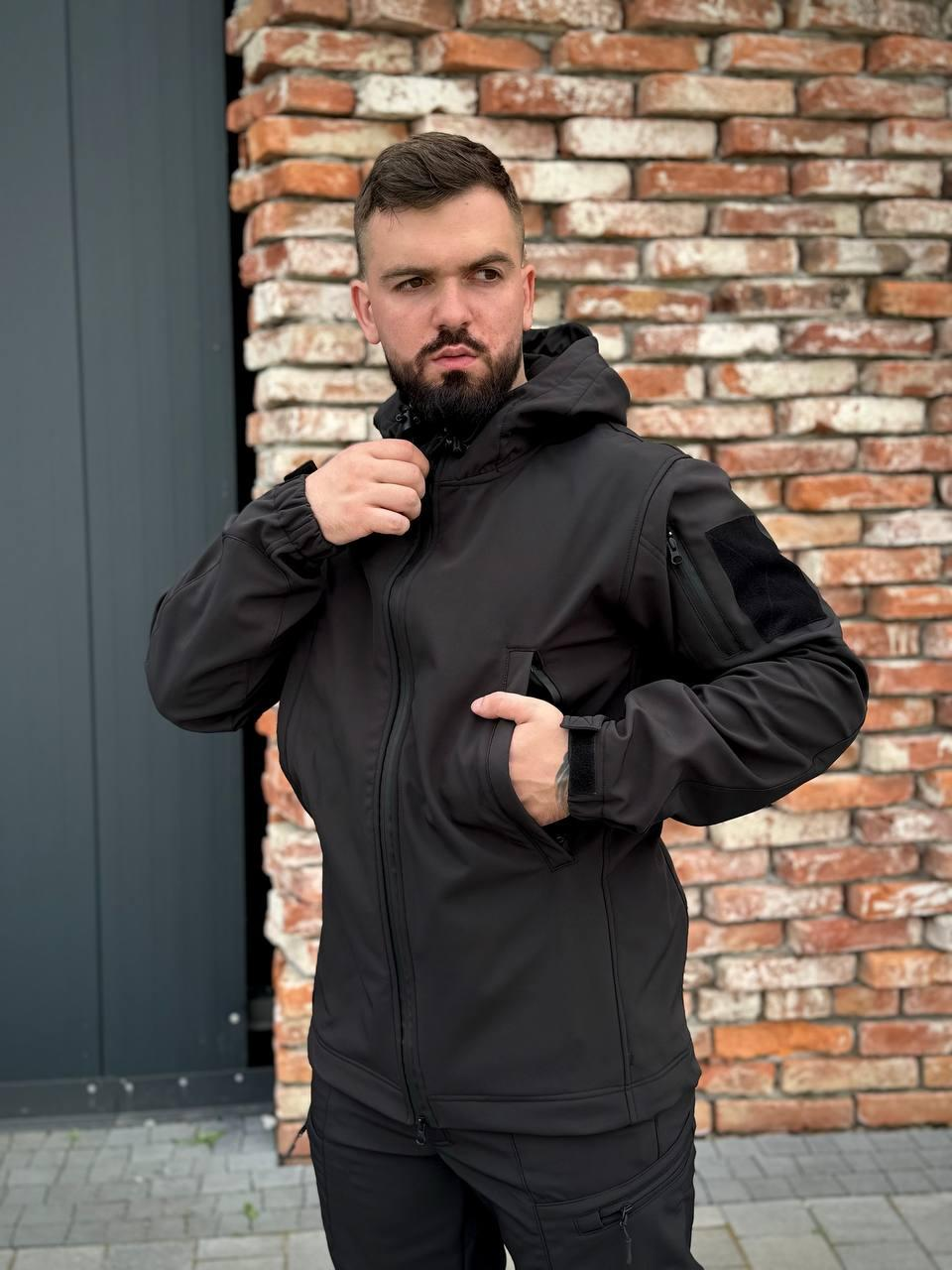 Костюм чорний софтшел Military