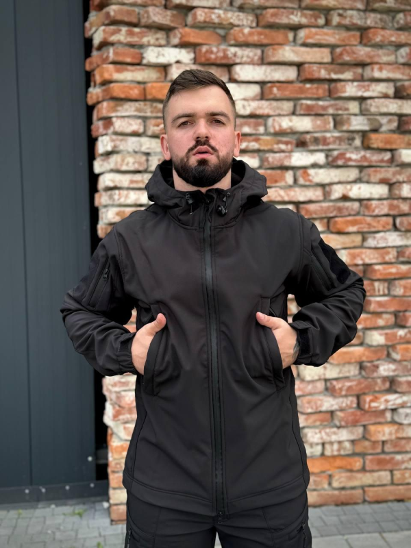 Костюм чорний софтшел Military