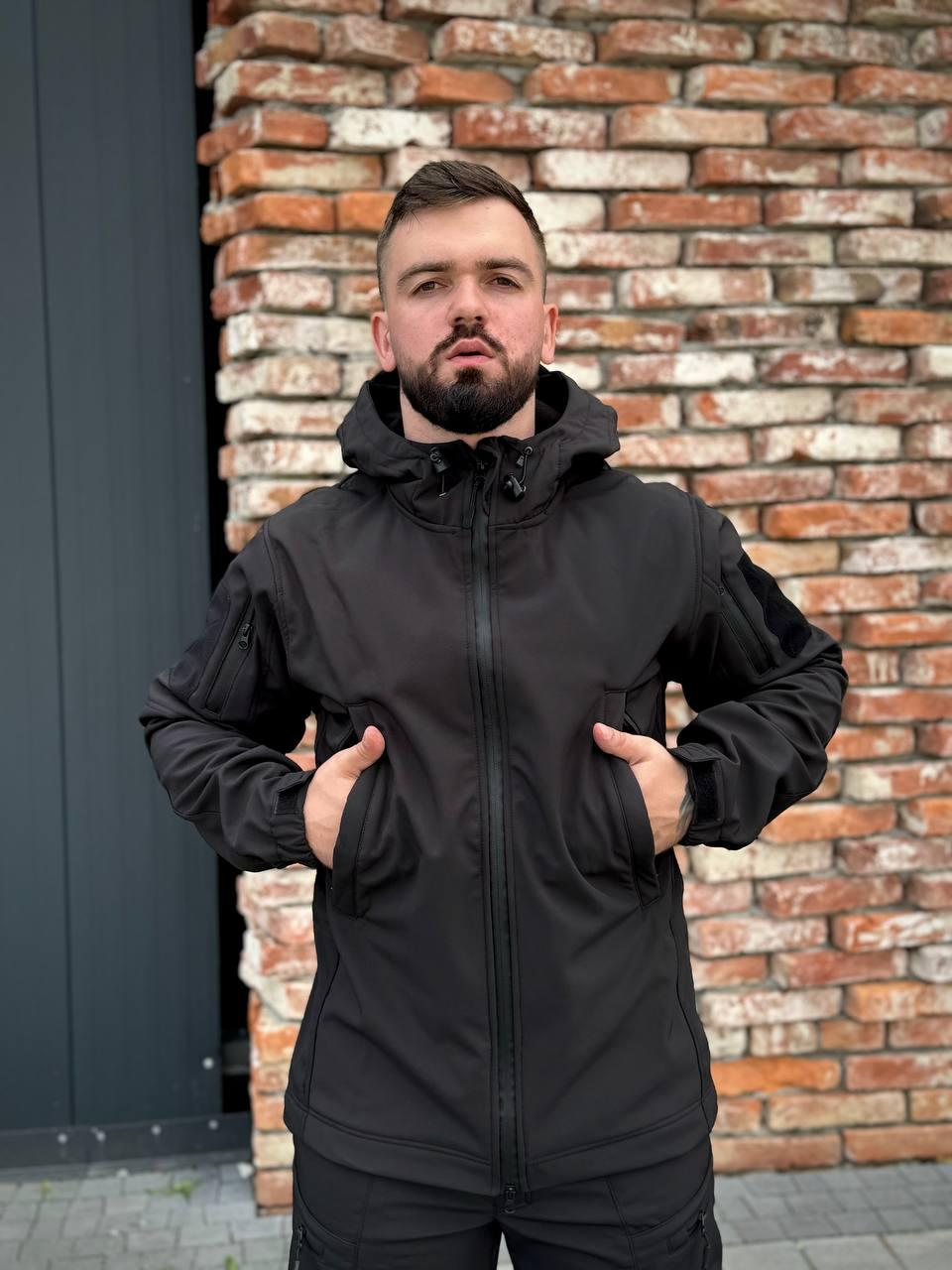 Костюм чорний софтшел Military