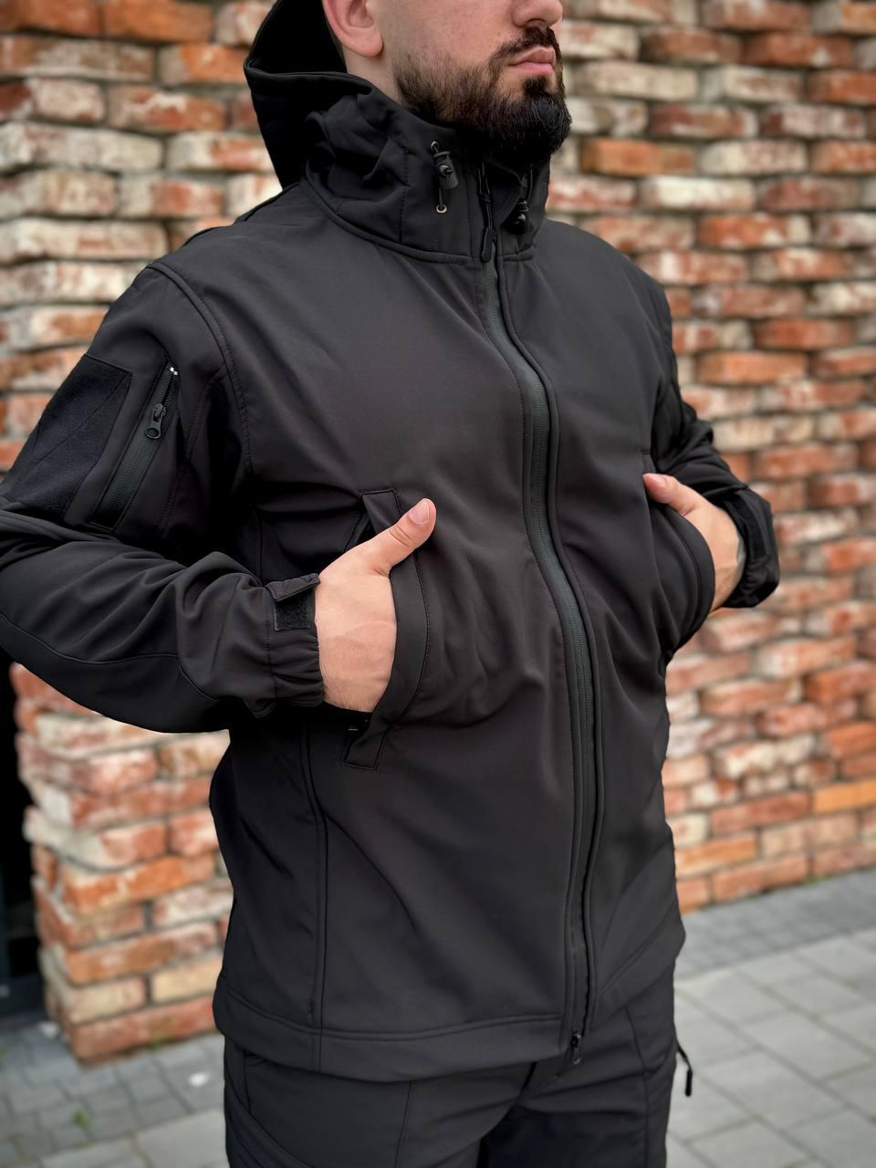 Костюм чорний софтшел Military