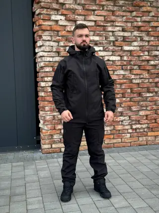 Костюм чорний софтшел Military