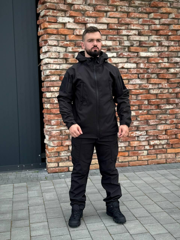 Костюм чорний софтшел Military