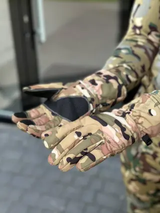 Рукавиці тактичні софтшел з регулятором манжета мультикам