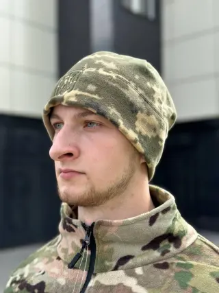 шапка фліс з гербом