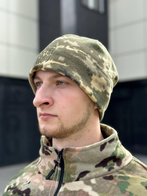 шапка фліс з гербом