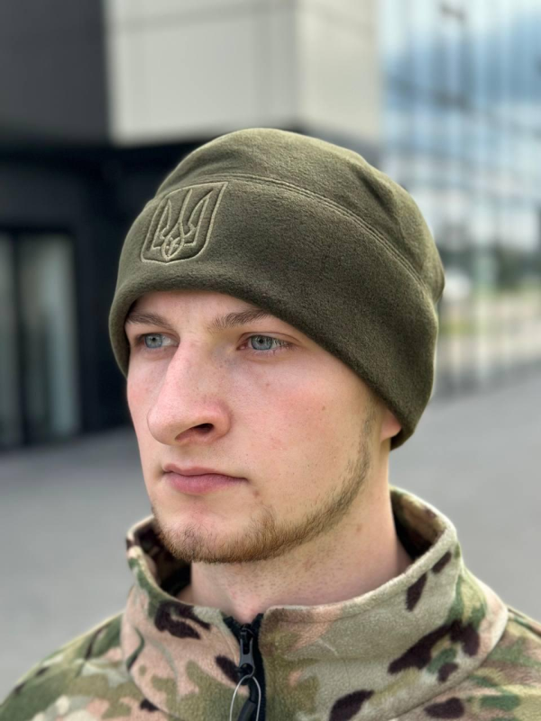 шапка фліс з гербом