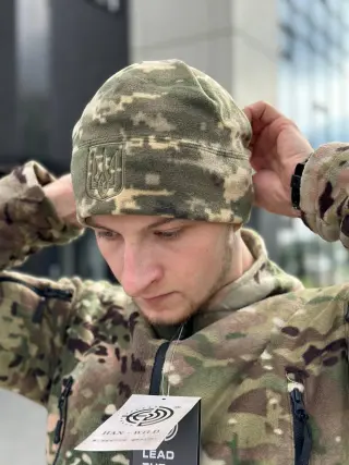 шапка фліс з гербом