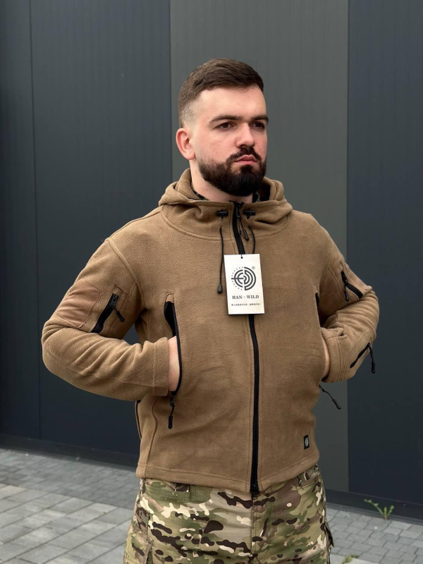 Флісова кофта койот Han Wild з капюшоном