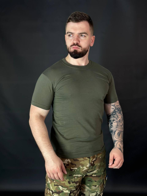 Футболка Військова Олива Х/Б Military Бавовна