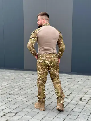 Тактичний Військовий Комплект Мультикам Убакс Та Штани MTP G1 Коліна+Локті в Комплекті