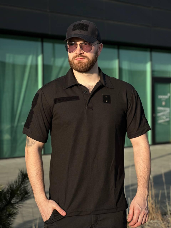 Поліцейське Поло Чорне CoolPass мілітарі , Футболка Black