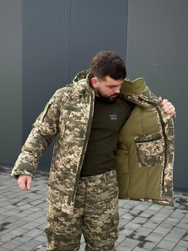 Теплий Зимовий Бушлат B&L піксель БАТАЛИ