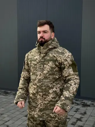 Теплий Зимовий Бушлат B&L піксель БАТАЛИ