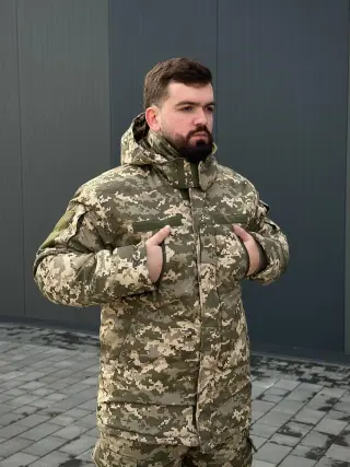 Теплий Зимовий Бушлат B&L піксель БАТАЛИ