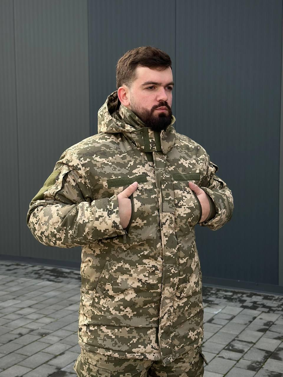 Теплий Зимовий Бушлат B&L піксель БАТАЛИ