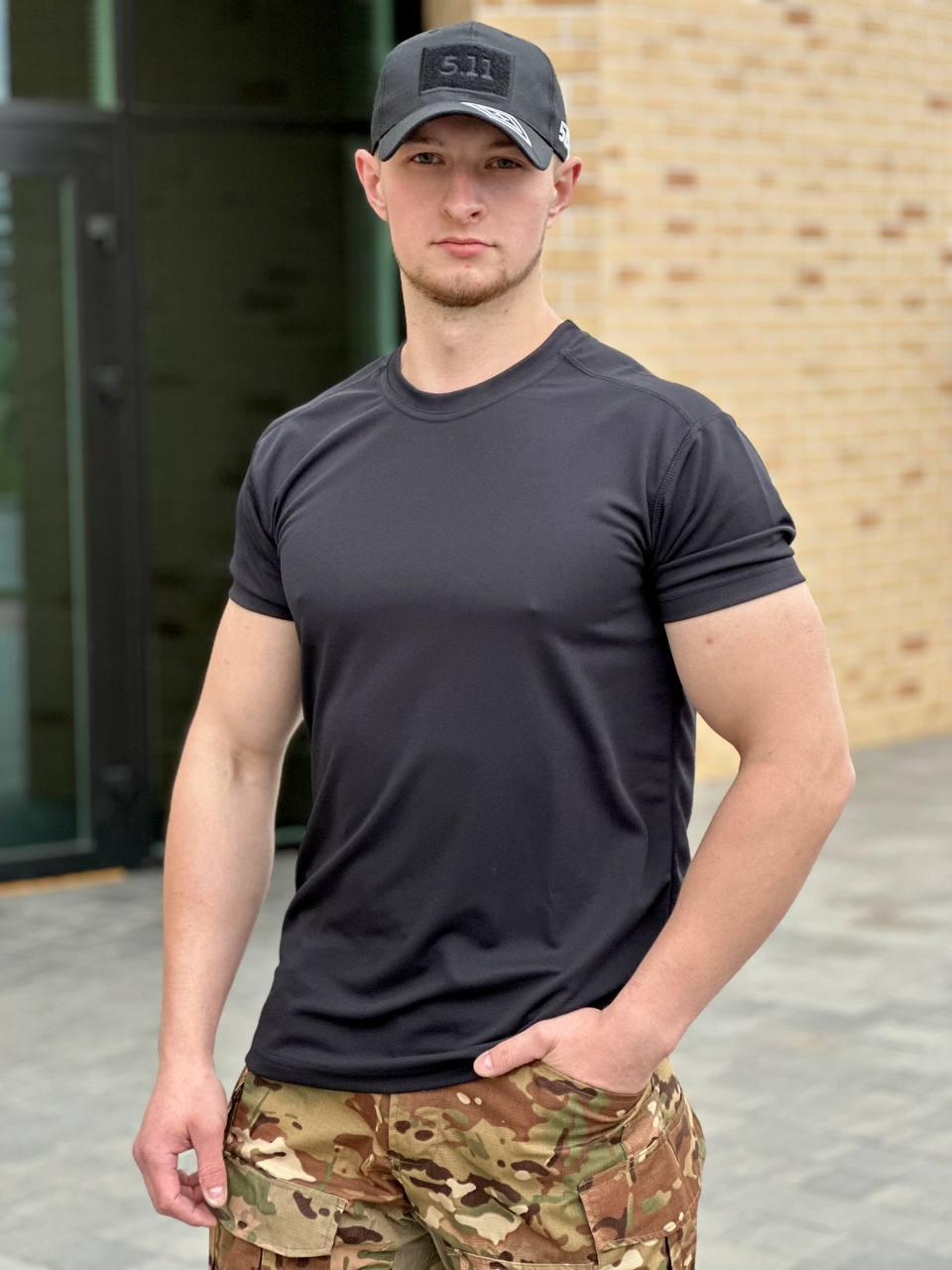 Футболка чорна coolMax military
