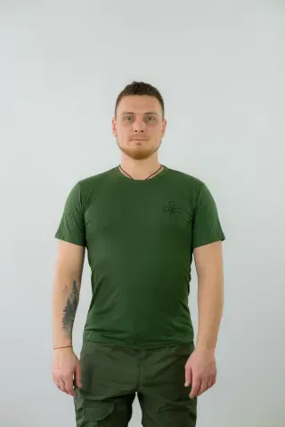 Футболка тактична стрейч з емблемою ЗСУ олива v2