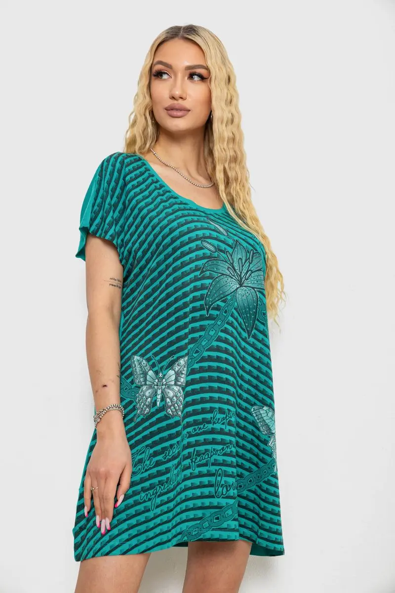 Туніка жіноча з принтом, колір зелений, 238RBD378