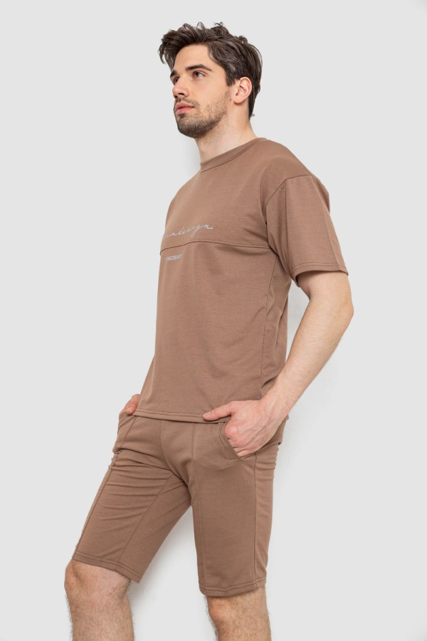 Костюм чоловічий повсякденний, колір темно-бежевий, 238R1566