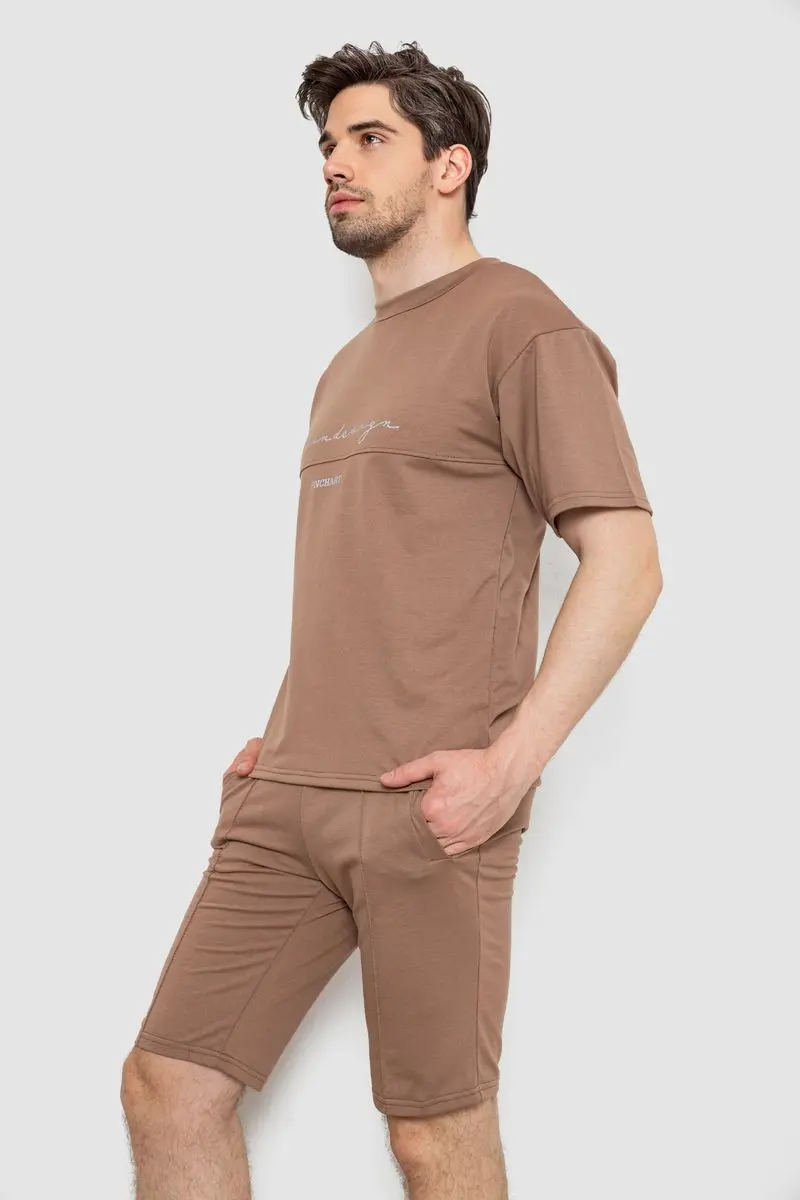 Костюм чоловічий повсякденний, колір темно-бежевий, 238R1566