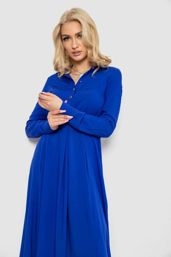 Сукня однотонна, колір електрик, 244R820-10