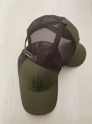 Бейсболка тактична з вишитим гербом та сіткою олива