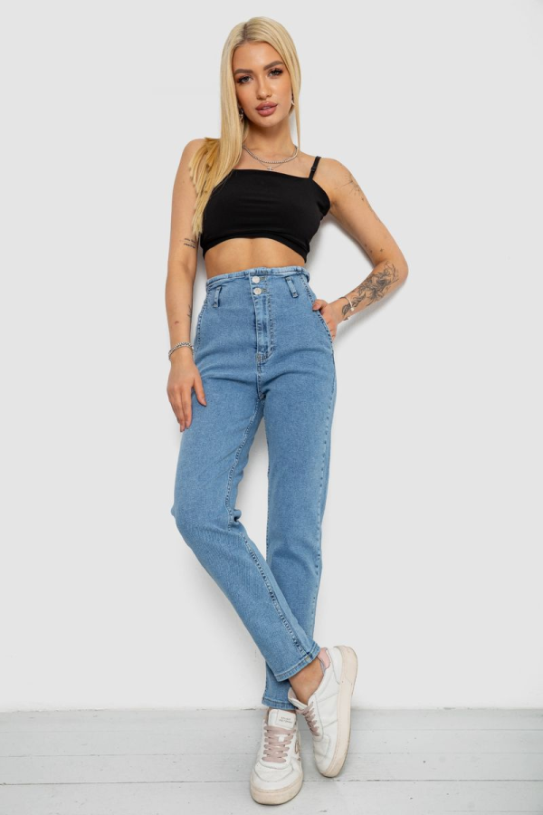 Джинси жіночі Mom-fit, колір блакитний, 244R1640S20