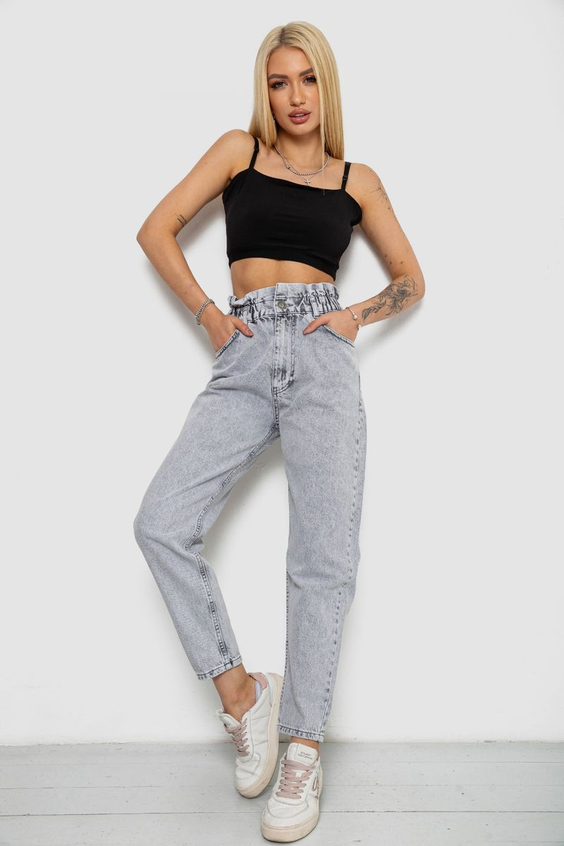Джинси жіночі Mom-fit, колір сірий, 244R1601S20