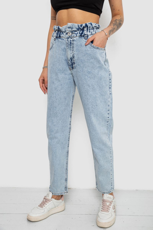 Джинси жіночі Mom-fit, колір блакитний, 244R1601S20