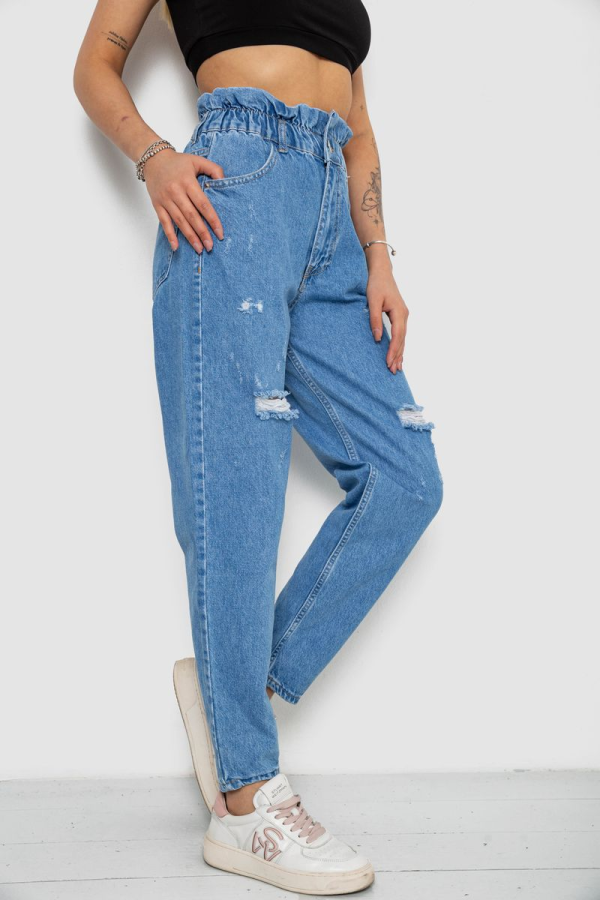 Джинси жіночі Mom-fit, колір блакитний, 244R1573