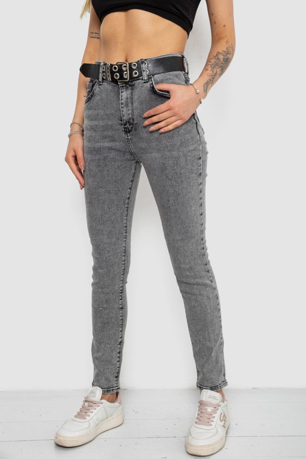 Джинси жіночі Skinny Американки, колір сірий, 244R00970