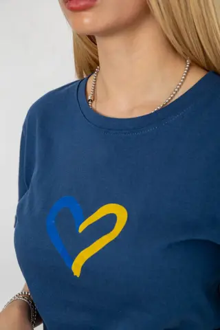 Футболка жіноча з принтом, колір синій, 238R330