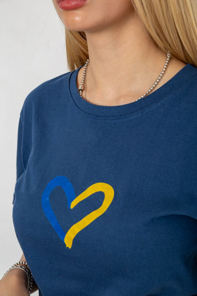 Футболка жіноча з принтом, колір синій, 238R330