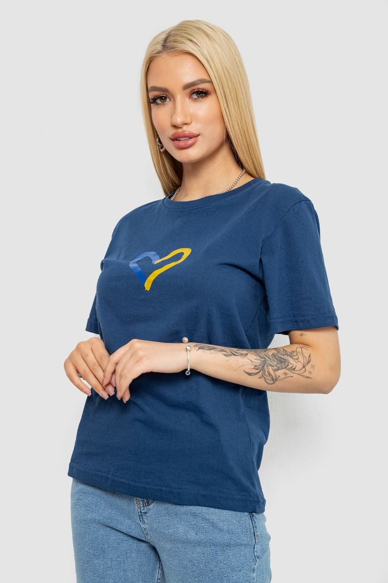 Футболка жіноча з принтом, колір синій, 238R330