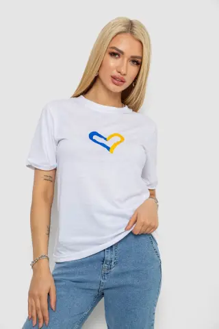 Футболка жіноча з принтом, колір білий, 238R330-1