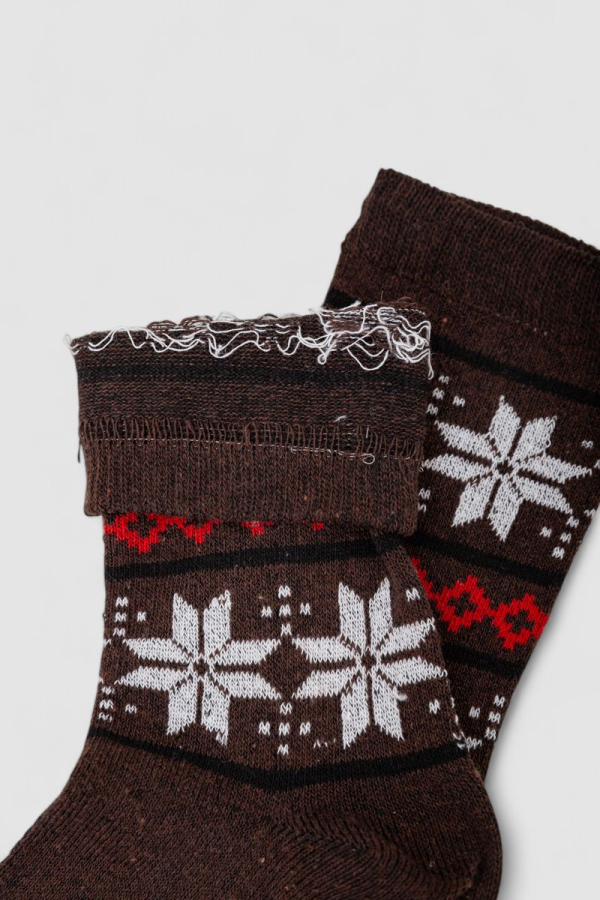 Шкарпетки жіночі з принтом, колір коричневий, 238R336-1
